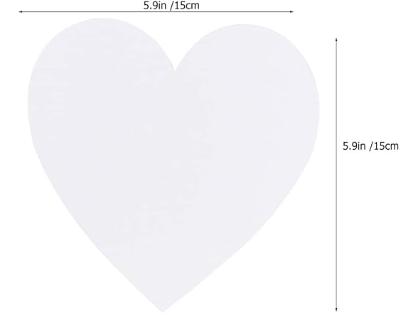 EXCEART Heart Shaped Canvas Boards 6 Pack
