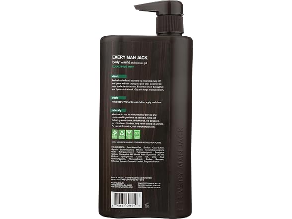 Every Man Jack Body Wash Eucalyptus 33.8 Fl Oz