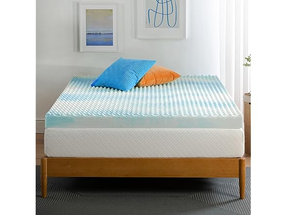 ZINUS 4" Swirl Gel Cooling Memory Foam Mattress Topper