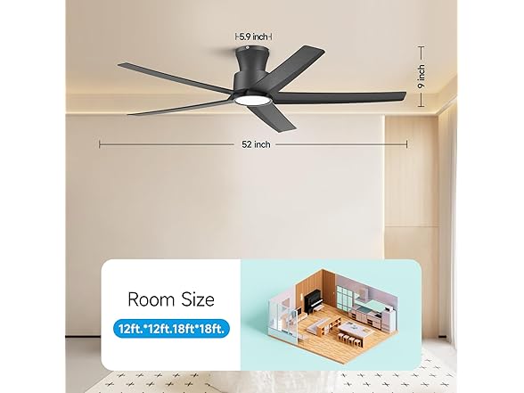 ocioc 52in Ceiling Fan with Remote