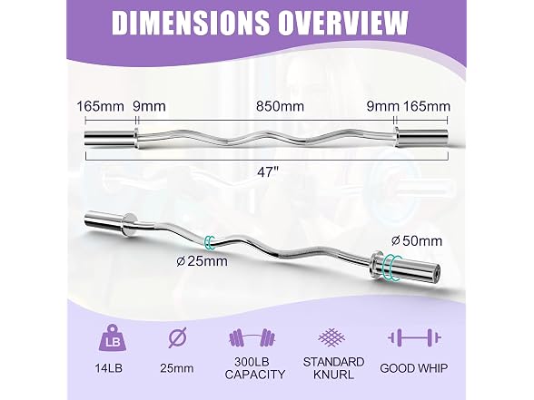 TUYOHW Olympic EZ Curl Bar (XTEZ01)