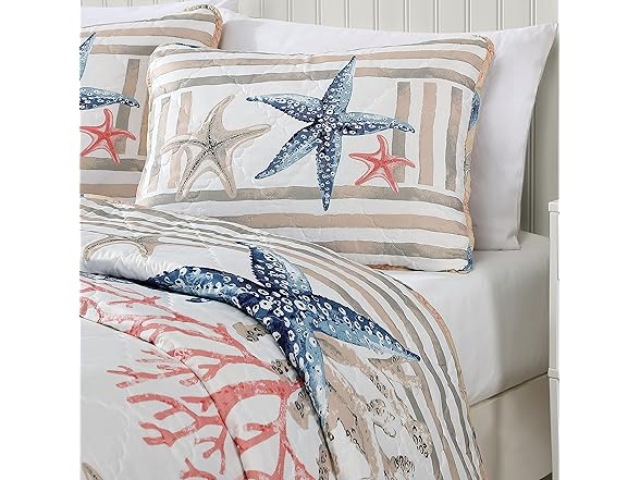 CARIBBEAN JOE Coastal 3-Piece Quilt Set, King