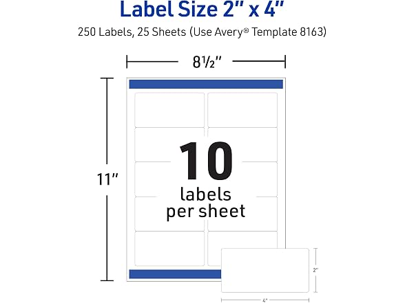 Avery Printable Shipping Labels 2" x 4"