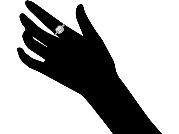 Sterling Silver Halo Ring Size 8