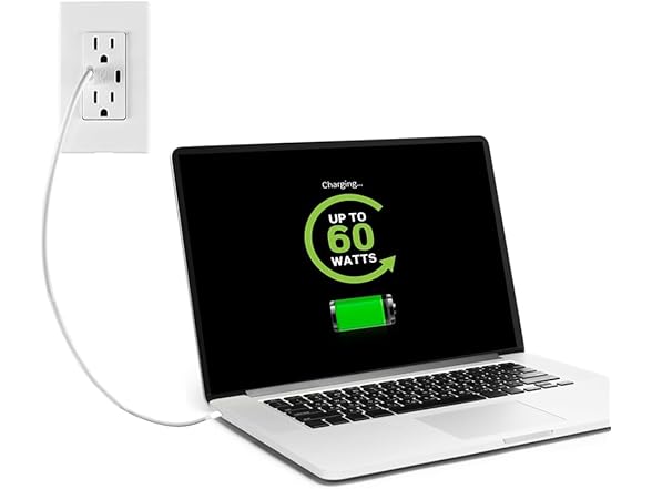 Leviton 60W (6A) USB Dual Type-C/C Power Delivery in-Wall Charger