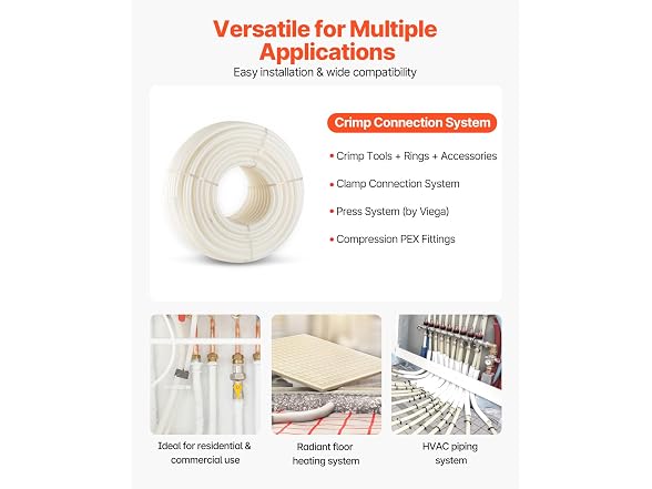 PEX Pipe, 1 Inch x 500 FT PEX Tubing, Non Oxygen