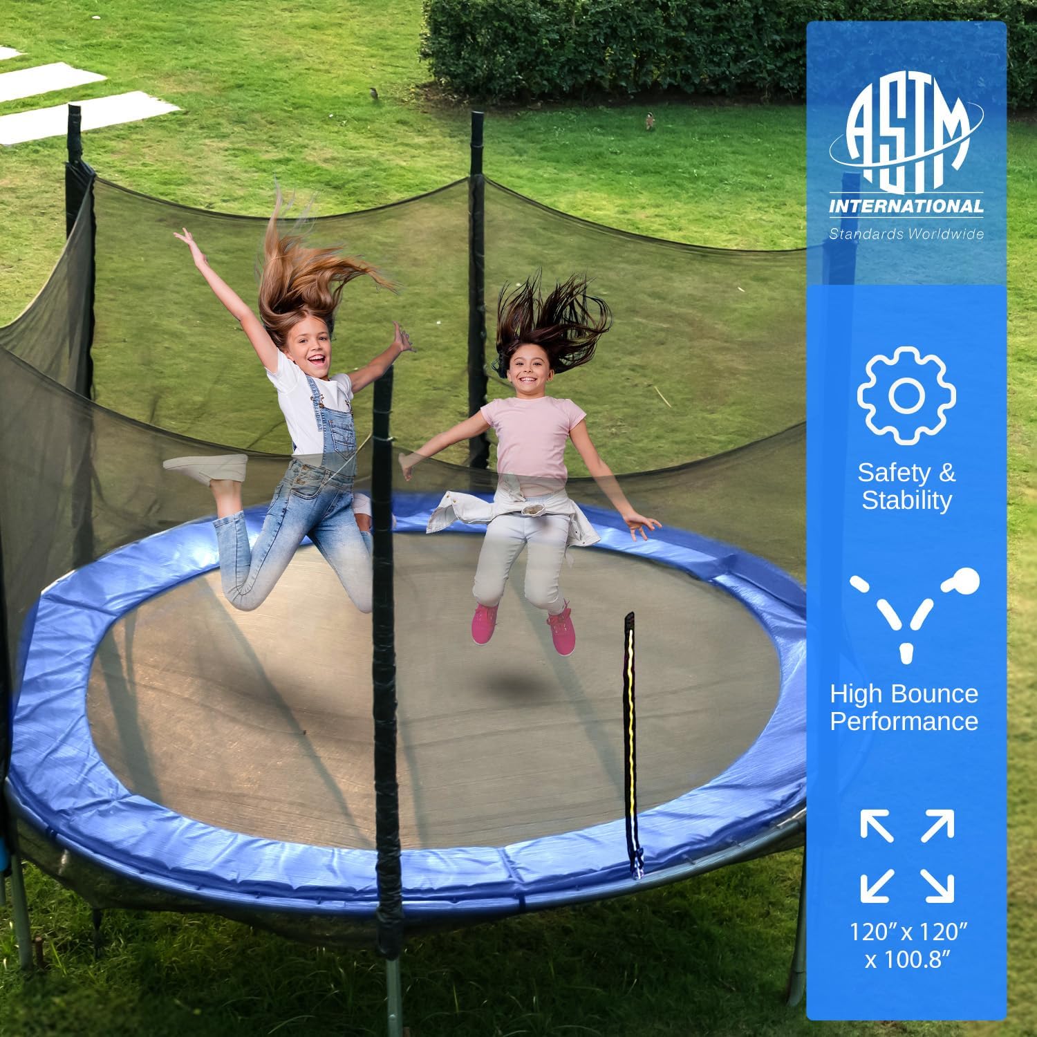 SereneLife 12FT Heavy-Duty Backyard Trampoline - Gallery 10