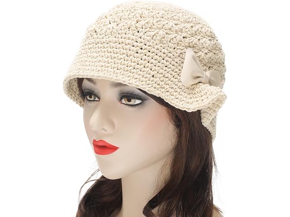 Zlyc Women (OS) Crochet Bucket Hat Handmade Hat