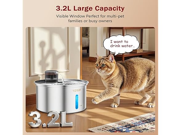 Cat Water Fountain Stainless Steel