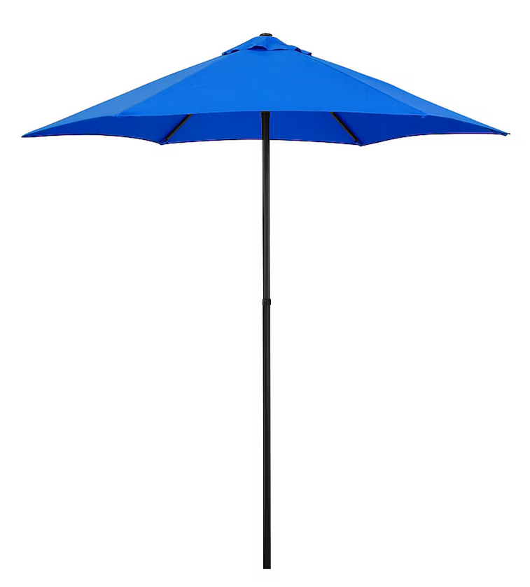 Astella 7.5' Steel Blue Push-button Tilt Patio Umbrella - Gallery 15