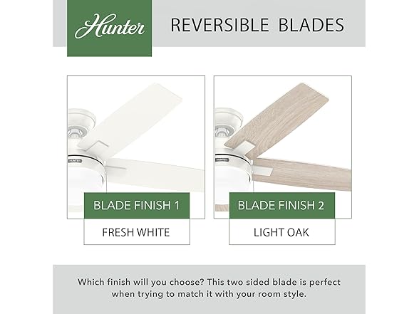 Hunter Fan 44 Inch Contemporary Fresh White Fan