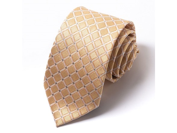 Formal Men’s Necktie - Golden Lattice
