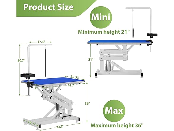 ROOMTEC 42" Hydraulic Pet Grooming Table