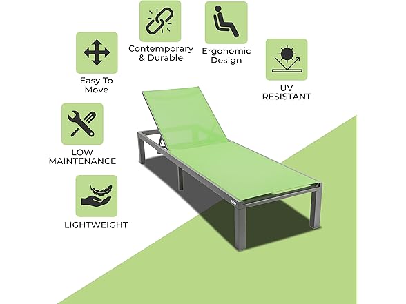 LeisureMod MLGR-77 Marlin Chaise Lounge -Choose Color