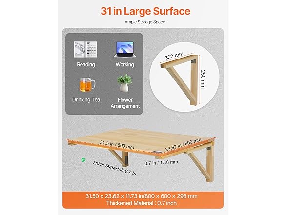 VEVOR Mounted Folding Table