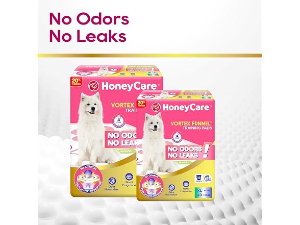 HoneyCare Vortex Funnel Pink Printed Training Pads XL