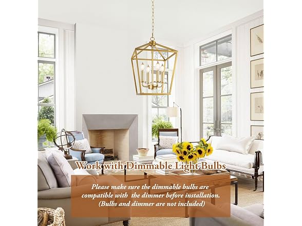 BrightHome B0FDH1LPDK Gold Farmhouse Chandelier