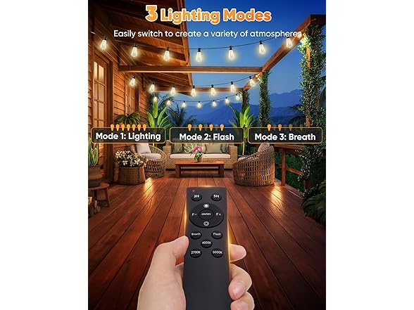 Brightever 200FT Outdoor String Lights with Remote
