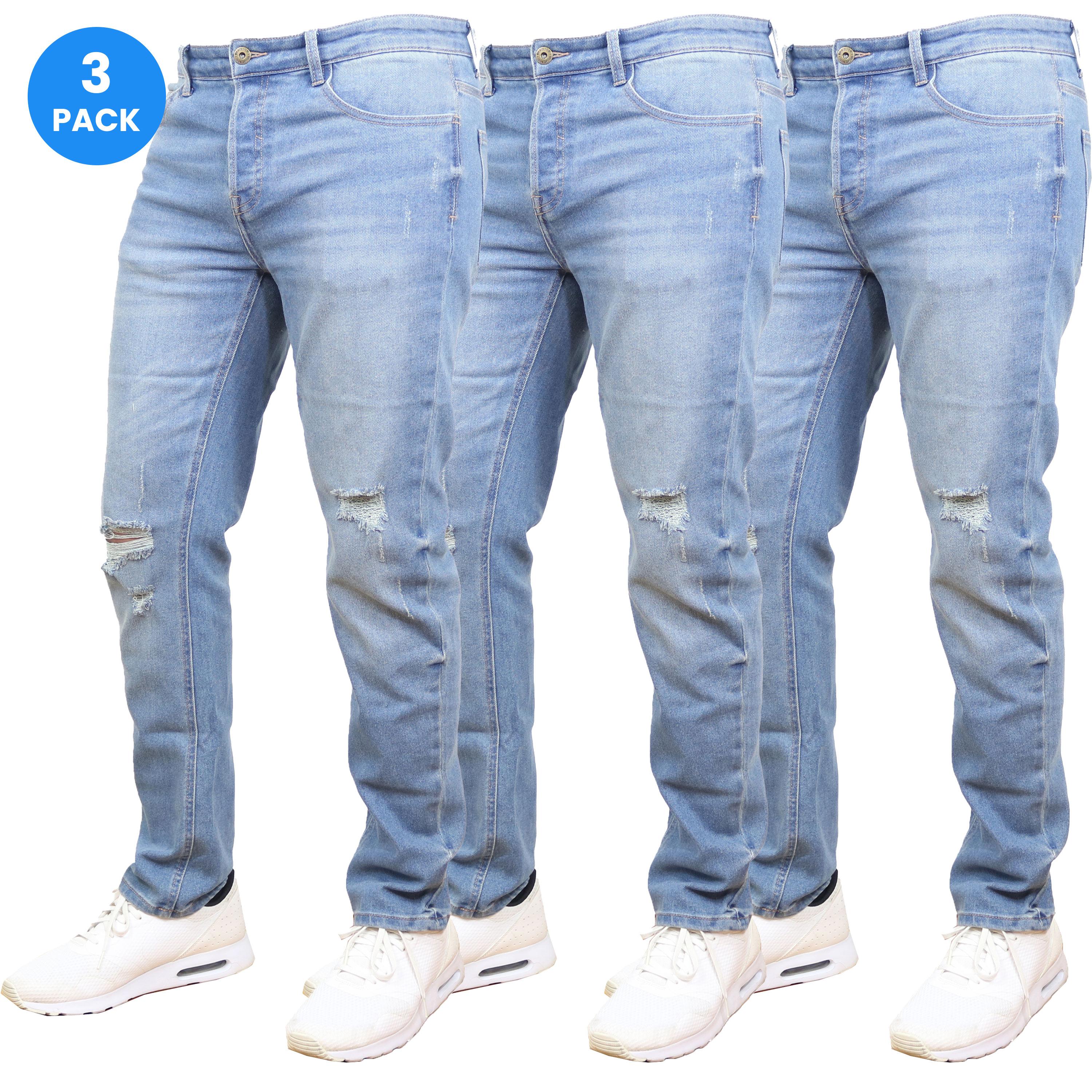 Men's Stretch Ripped Denim Jeans (30-42) - Gallery 36
