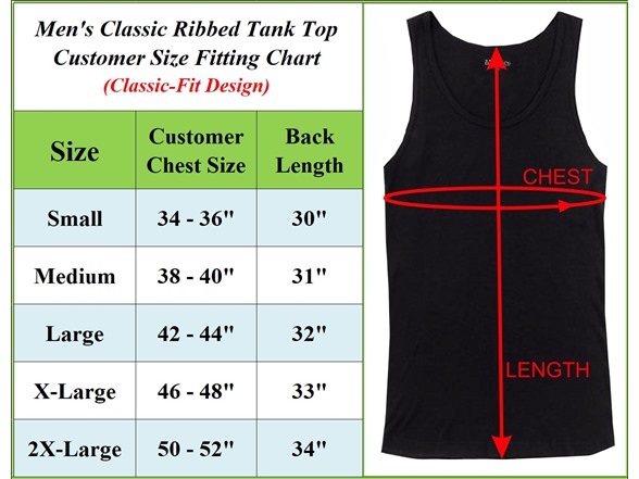 Mens Ribbed Classic Tank Tops (S-2XL)