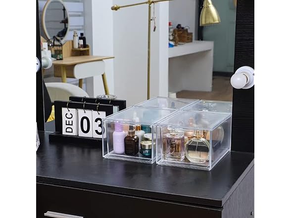 2 Pack Clear Makeup Organizer for Vanity