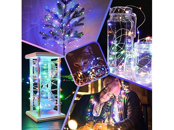 Lakumu 4-Pack 100 LED Fairy Lights, Multicolor