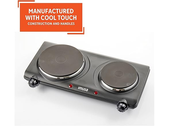 IMUSA Double Electric Hot Plate, Black