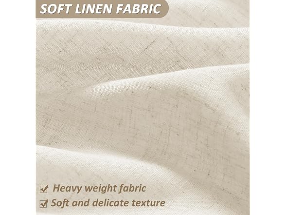 BOODII Linen Shower Curt with Liner Set