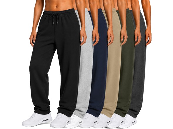 4Pk Womens Fleece Open Bottom Pants