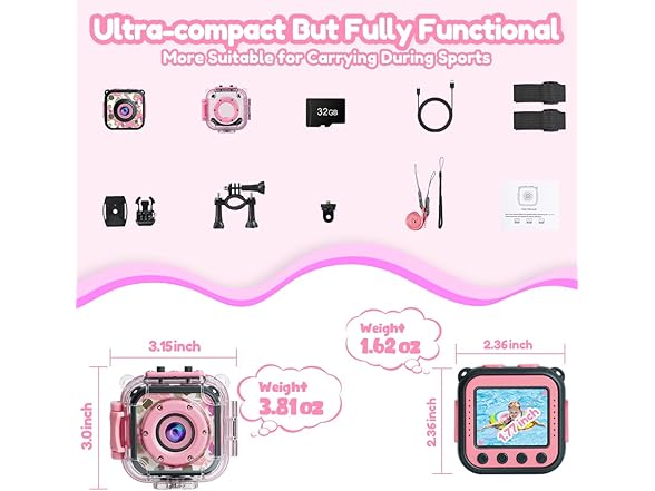 PROGRACE Pool Toy & Kids Underwater Camera