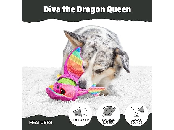 Barkbox Diva the Dragon Queen Dog Toy