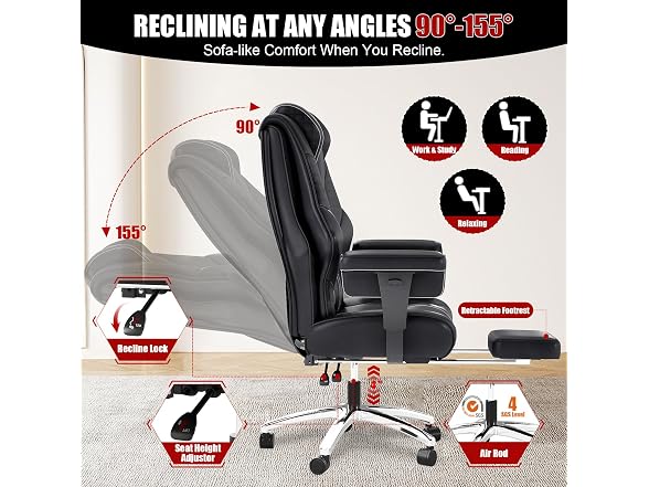 Big and Tall Leather Executive Office Chair