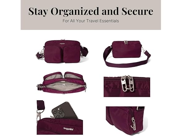 Baggallini Securtex® Anti-Theft Treasure Crossbody 9"x5.5"
