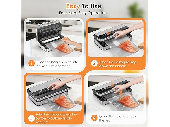 VUSIGN Vacuum Sealer Machine with Strong -85KPA Suction