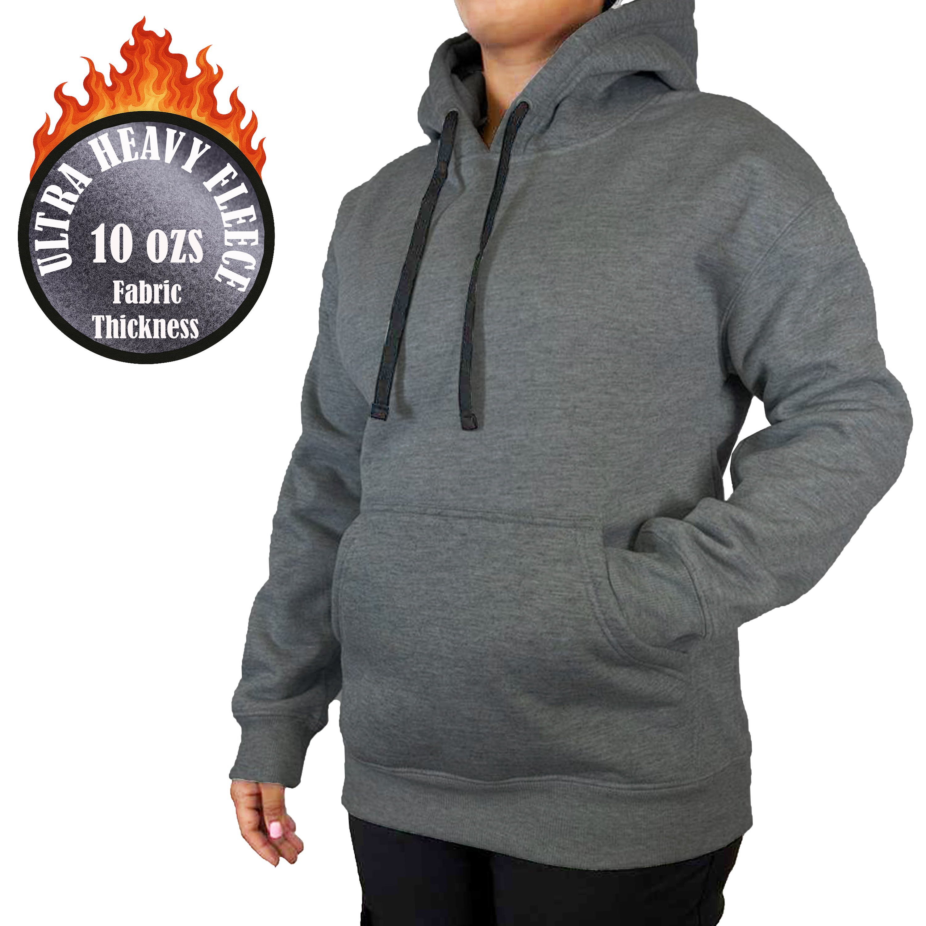 Womens Heavyweight Fleece-Lined Pullover Hoodie - Gallery 18