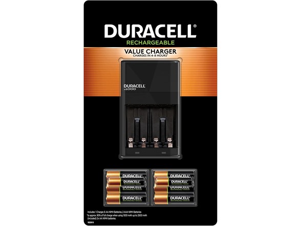 Duracell Ion Speed 1000 Charger with Rechargeable AA and AAA Batteries