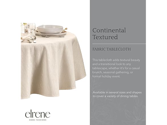 Elrene Ivory 90" Round Tablecloth