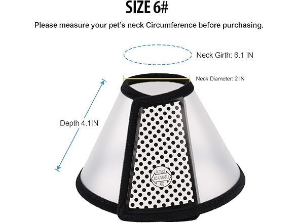 Depets Adjustable Recovery Pet Cone E-Collar