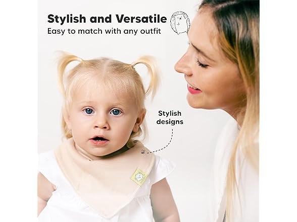 KeaBabies 8Pk Organic Baby Bandana Bibs-Pastel