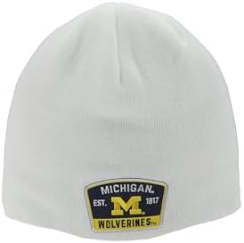 ZHATS Standard NCAA Officially Licensed Beanie Edge Patch Switchback White