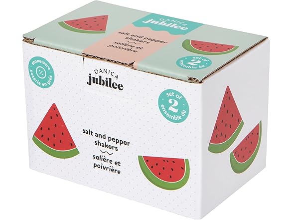 Jubilee Melon Pop Stoneware Salt and Pepper Shakers