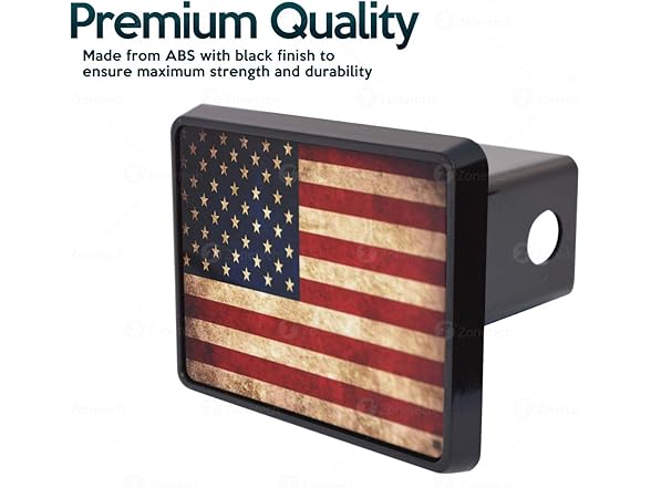 Zone Tech GA0083 SA American Flag Logo Hitch Cover Flag