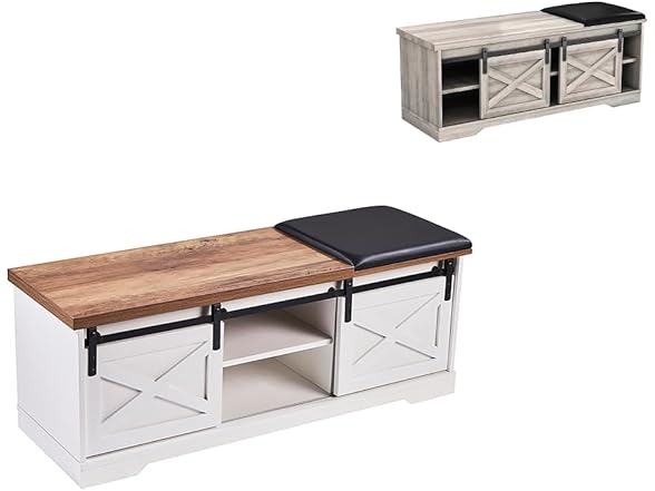 Tzou Entryway Bench with Sliding Doors
