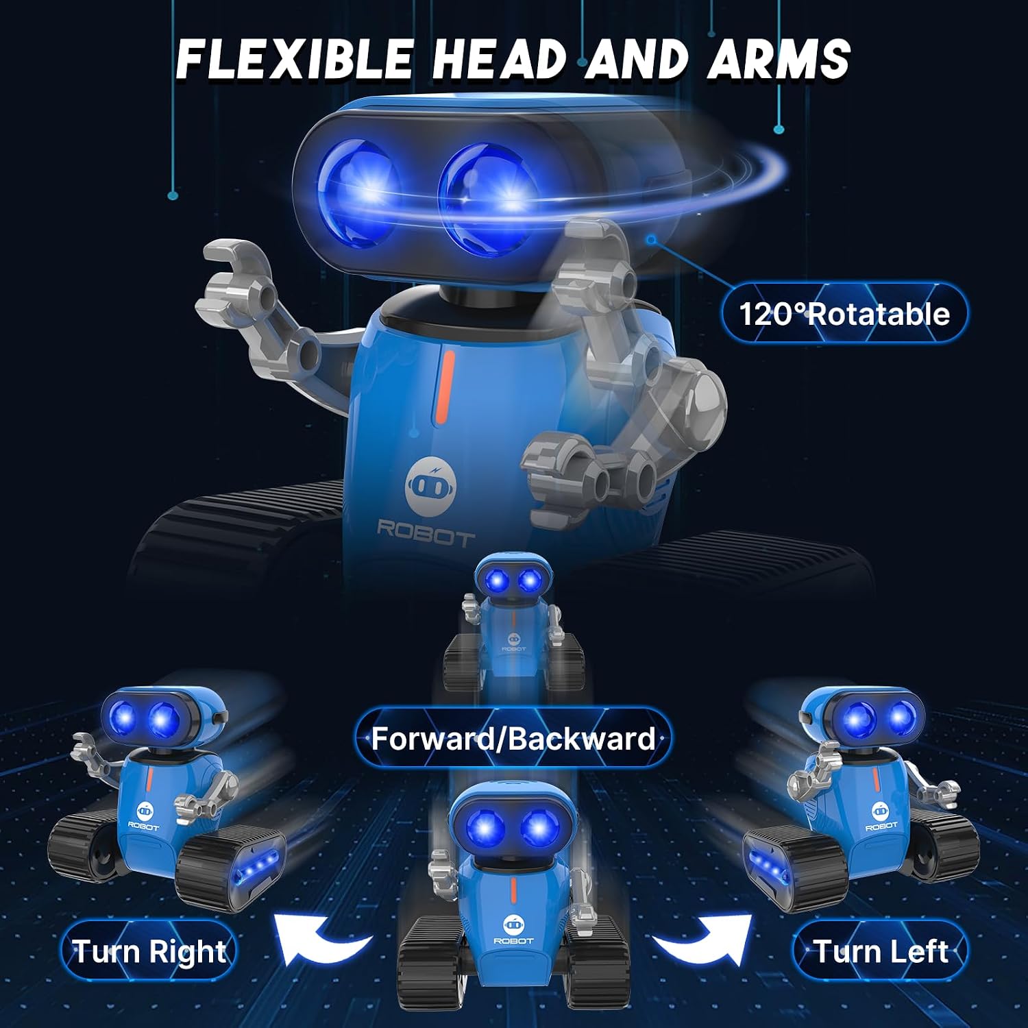 UFLYTOO LA RC Robot Toy w/ LED Eyes Music & Dance - Gallery 13