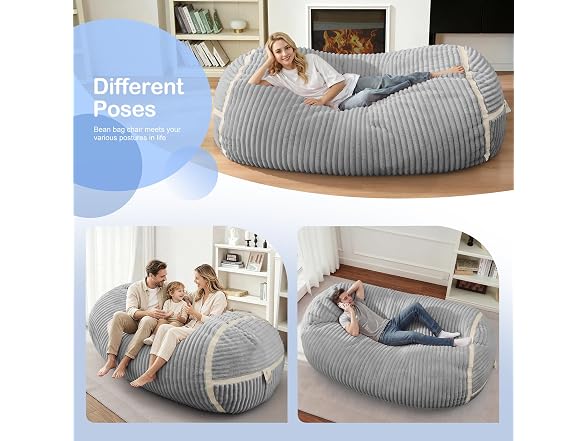 Giant Bean Bag Chair with Memory Foam