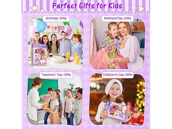 RIEYON Poke Poke Art- Flower Bouquet Kits