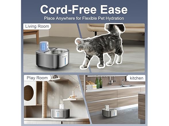 Sandpoy Cat Water Fountain Stainless 