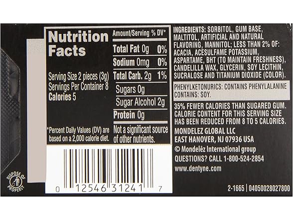 16CT Dentyne Ice Sugar-Free Gum, Arctic Chill