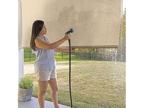 Coolaroo Outdoor Roller Shade with Wand - 80% UV - Gallery 4