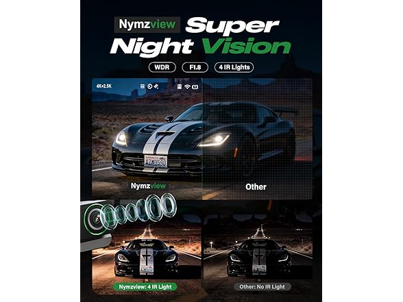 Nymzview 4K+2.5K 3-Channel Dash Cam
